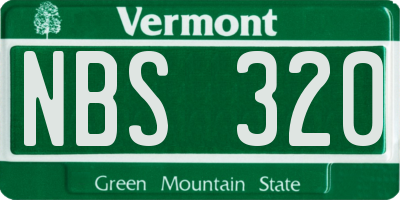 VT license plate NBS320