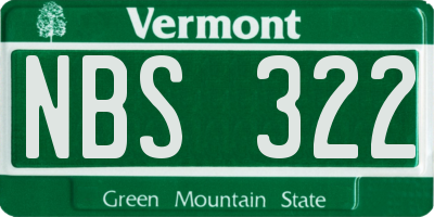 VT license plate NBS322