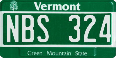 VT license plate NBS324