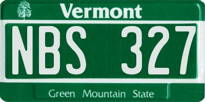 VT license plate NBS327