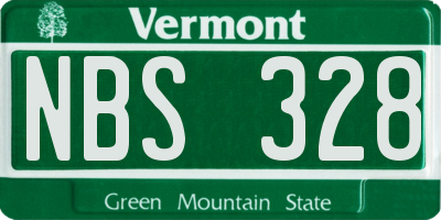 VT license plate NBS328