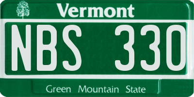 VT license plate NBS330
