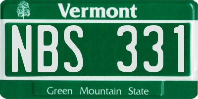 VT license plate NBS331