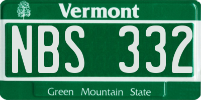 VT license plate NBS332