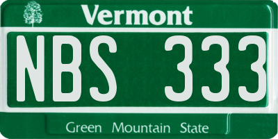VT license plate NBS333
