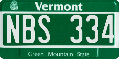 VT license plate NBS334