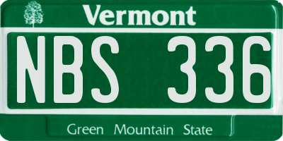 VT license plate NBS336