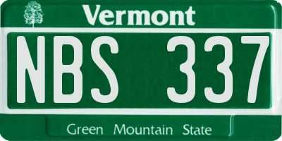VT license plate NBS337