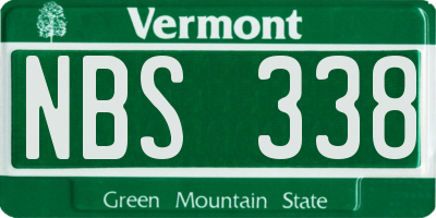 VT license plate NBS338