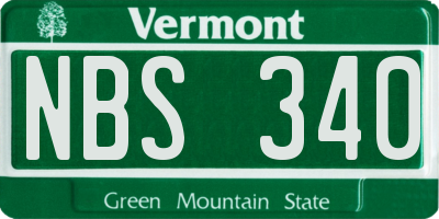VT license plate NBS340