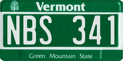 VT license plate NBS341
