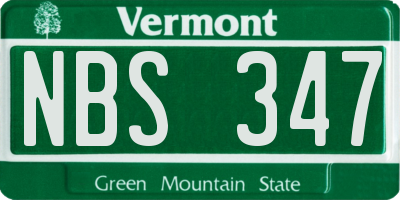 VT license plate NBS347
