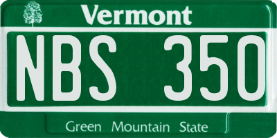 VT license plate NBS350