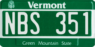 VT license plate NBS351