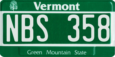 VT license plate NBS358