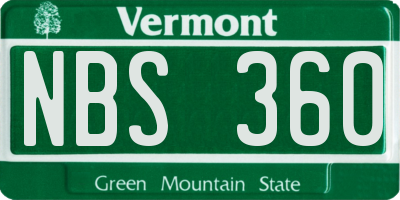 VT license plate NBS360