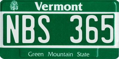 VT license plate NBS365