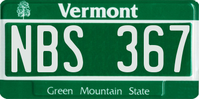 VT license plate NBS367