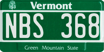 VT license plate NBS368