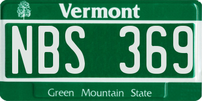 VT license plate NBS369