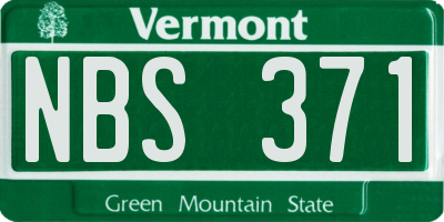 VT license plate NBS371