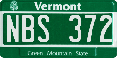 VT license plate NBS372
