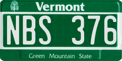 VT license plate NBS376