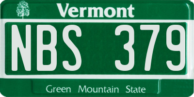 VT license plate NBS379