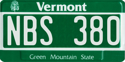 VT license plate NBS380