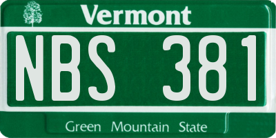 VT license plate NBS381