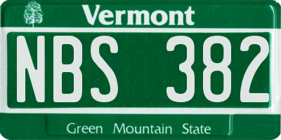VT license plate NBS382