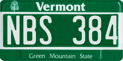 VT license plate NBS384