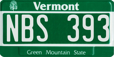 VT license plate NBS393