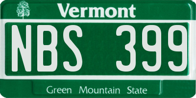 VT license plate NBS399
