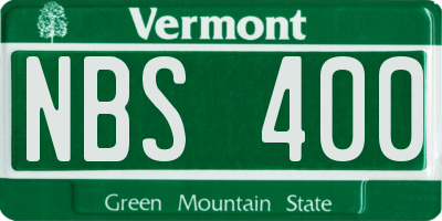 VT license plate NBS400