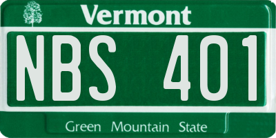 VT license plate NBS401