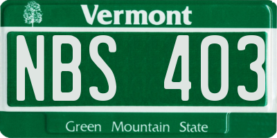 VT license plate NBS403