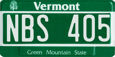 VT license plate NBS405