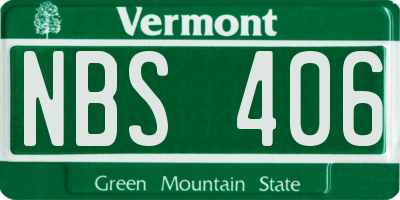 VT license plate NBS406