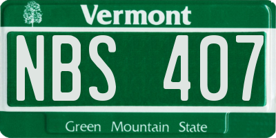 VT license plate NBS407