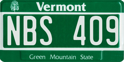 VT license plate NBS409
