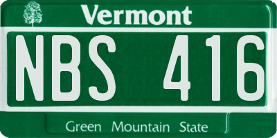 VT license plate NBS416