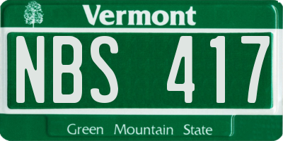 VT license plate NBS417