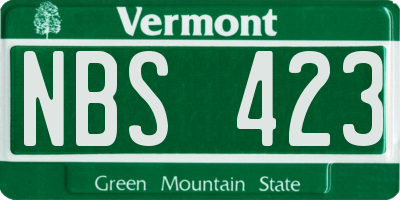 VT license plate NBS423