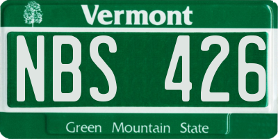 VT license plate NBS426