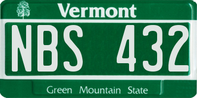 VT license plate NBS432