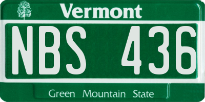 VT license plate NBS436