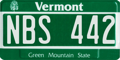 VT license plate NBS442