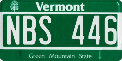 VT license plate NBS446