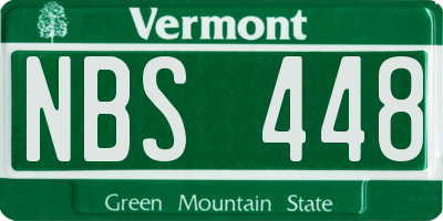 VT license plate NBS448